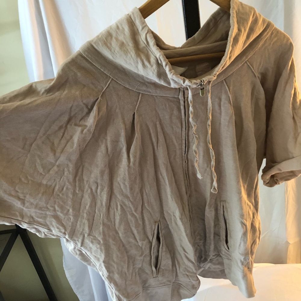 Zipper up poncho style sweater
